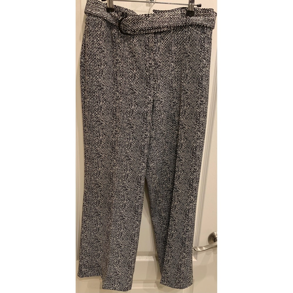 White House Black‎ Market Wide Leg Herringbone Pants Career Casual 6R